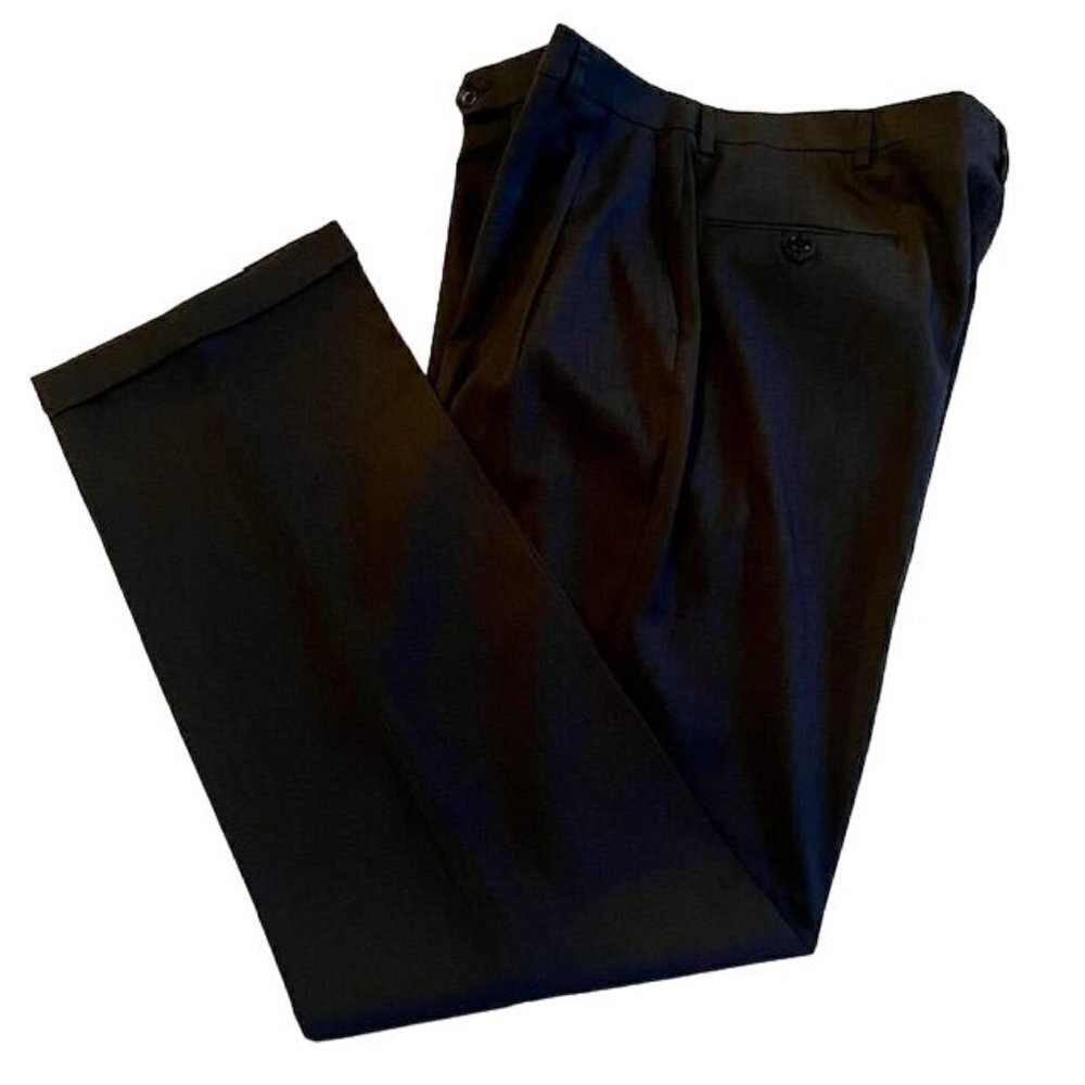 Haggar Men's Dress Pants Slacks with Cuff - Charcoal Grey - Size 36 x 34